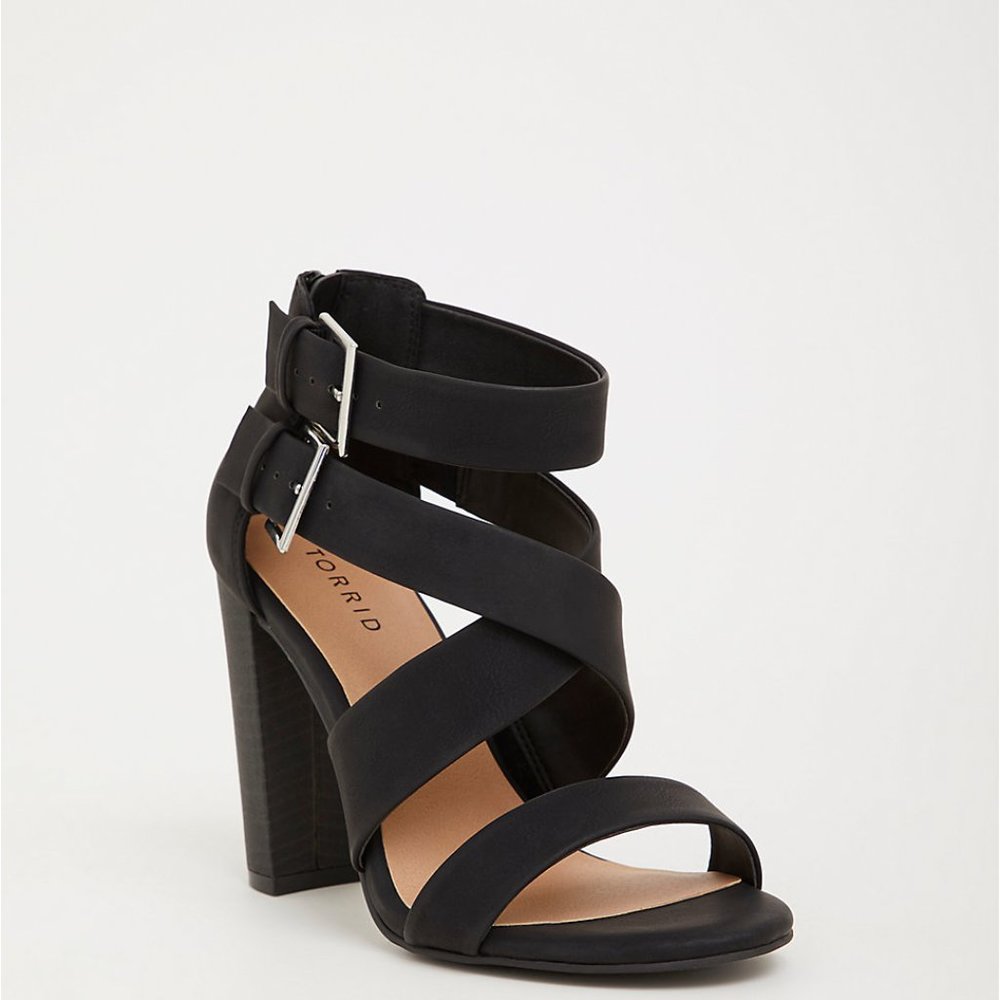 Black Nubuck Wrap Heel (Wide Width)